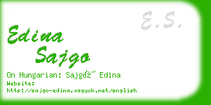 edina sajgo business card